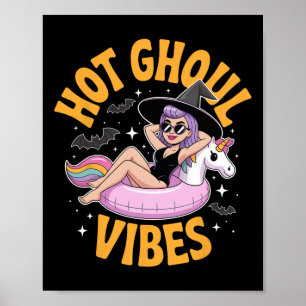 Poster Hot Ghoul Vibes Sorcière Halloween Costume d'été V