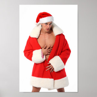 Poster Hot Guy Poses Sexy Santa Hat tenue
