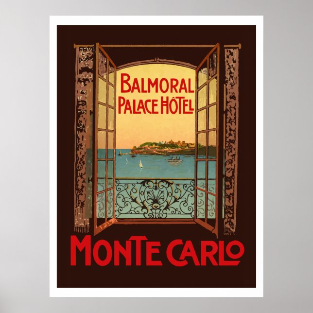 Poster Hôtel Balmoral Palace (Monte Carlo) (Devant)