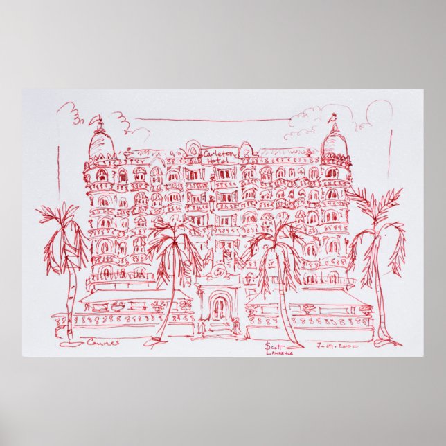 Poster Hôtel Carlton, Cannes, France (Devant)