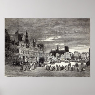 Poster Hôtel de Ville, Paris, 1847