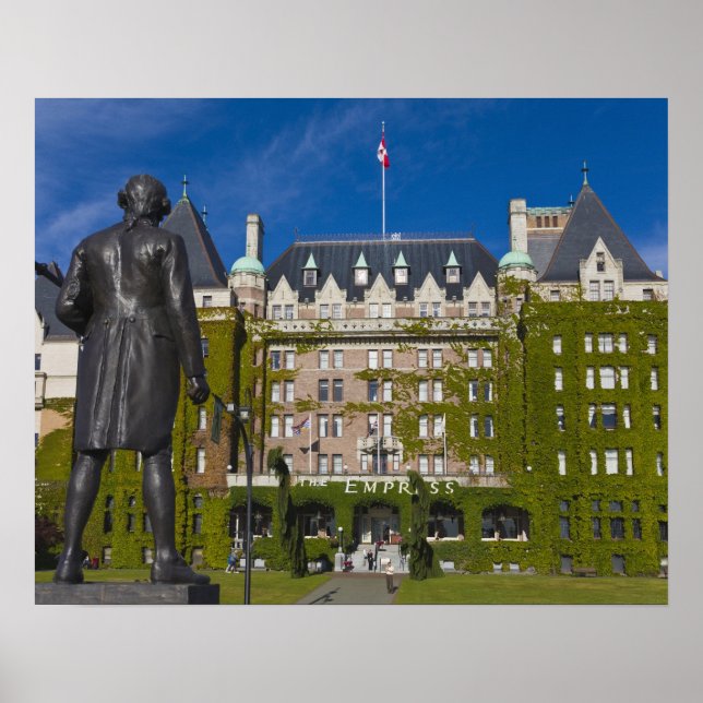 Poster Hôtel Empress et la statue du Capitaine James Cook (Devant)