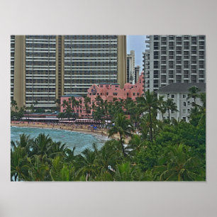 Poster Hôtel hawaïen royal, Honolulu, Hawai'i