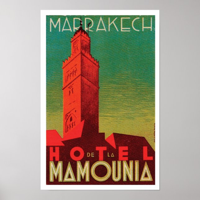 Poster Hotel Mamounia Marrakech (Devant)