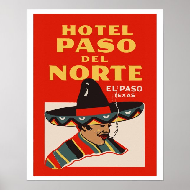 Poster Hotel Paso del Norte (El Paso - Texas) (Devant)
