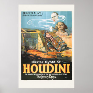 Poster Houdini Égypte Sphinx Enterré Vivant Magie Classiq
