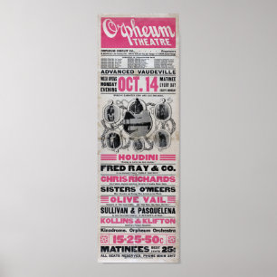 Poster Houdini rien ne peut tenir Houdini Vintage