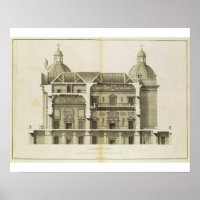 Houghton Hall : section transversale du Hall et du