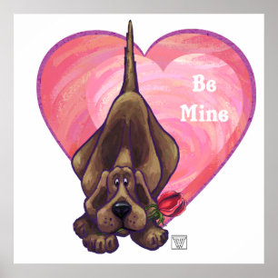 Poster Hound Dog Valentine's Day