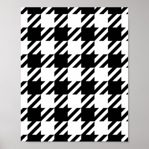 Poster Houndstooth noir et blanc