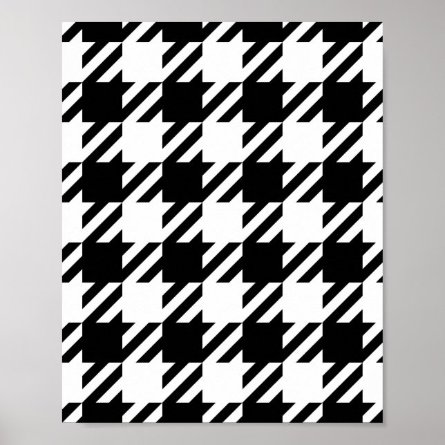Poster Houndstooth noir et blanc (Devant)