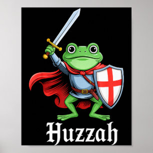Poster Hourra Chevalier Grenouille Citation Drôle Epée Mo