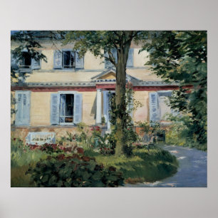 Poster House at Rueil by Edouard Manet, Vintage Fine Art