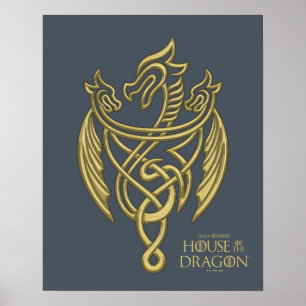 Poster HOUSE of the Dragon   Golden Filigree Dragon Crest