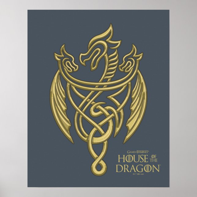 Poster HOUSE of the Dragon | Golden Filigree Dragon Crest (Devant)