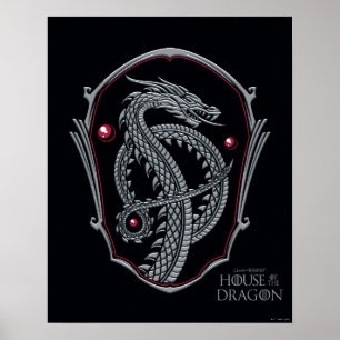 Poster HOUSE of the Dragon   Silver Dragon Crest