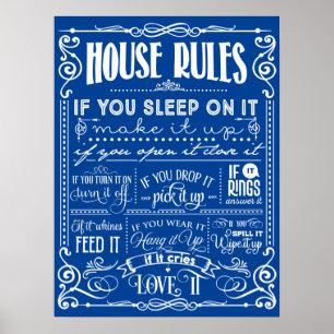 Poster House Rules Decorative