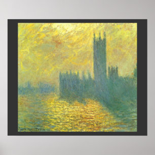 Poster Houses of Parliament, ciel orageux par Claude Mone