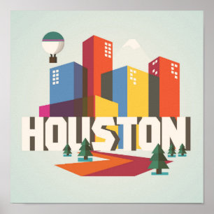 Poster Houston Cityscape Design