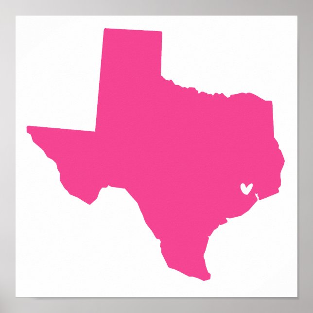 Poster Houston, Texas Love (Devant)