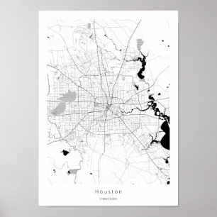 Poster Houston Texas Modern Minimal City Map