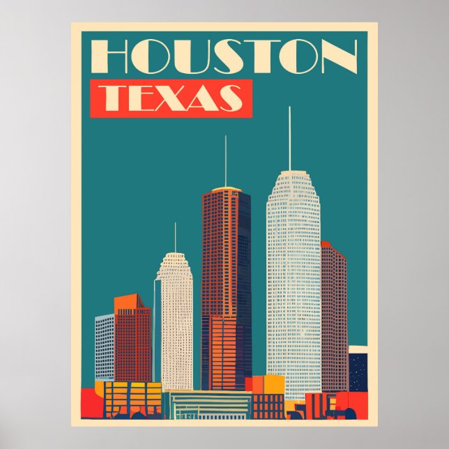 Poster Houston, Texas, Voyage (Devant)