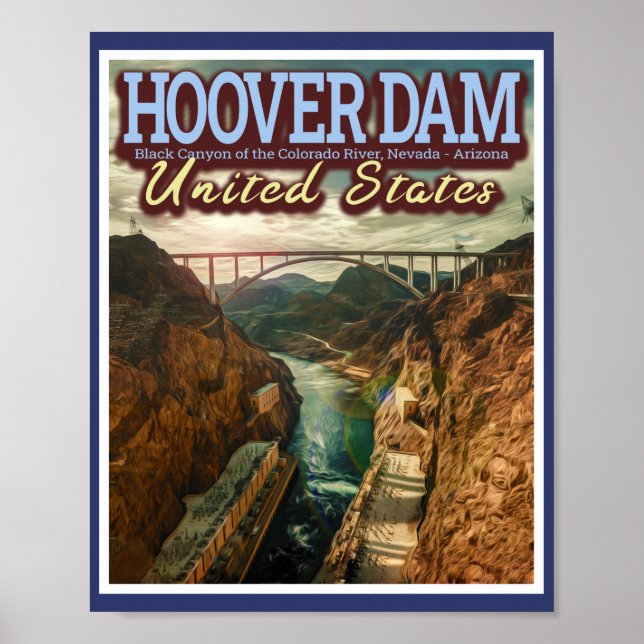 POSTER HOVER DAM - COLORADO RIVER - NEVADA - ARIZONA USA (Devant)