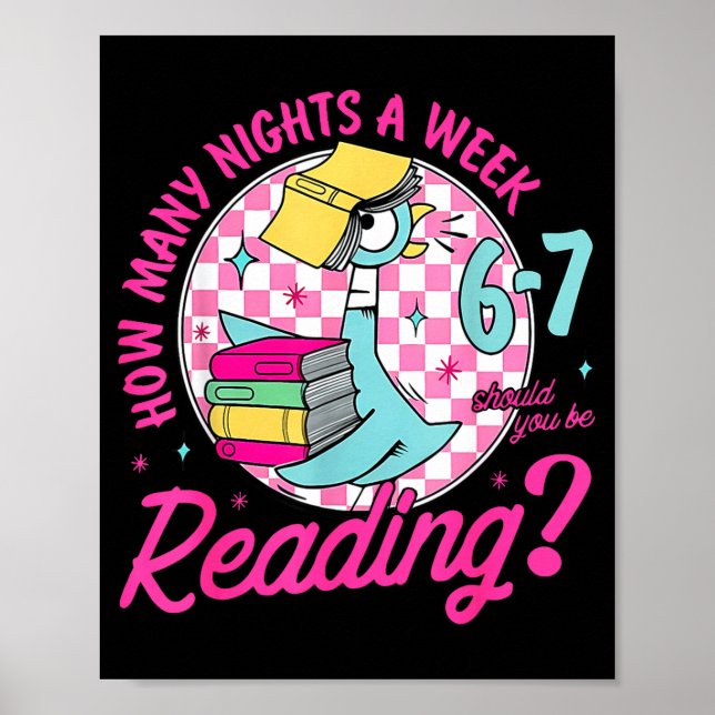 Poster How Many Nights A Week Should You Be Reading 67 Me (Devant)