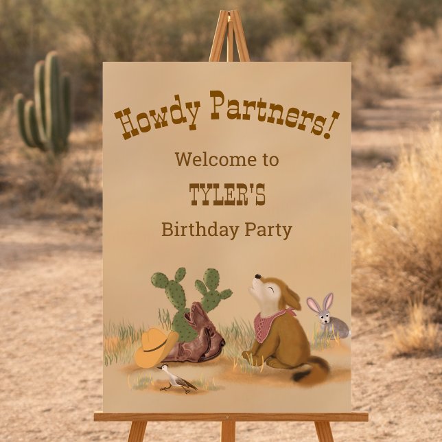 Poster Howdy Partners Wild West Welcome Sign (Créateur téléchargé)