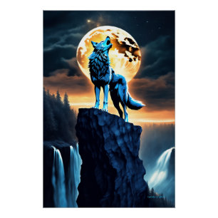 Poster Howl of the North : Wolf by the Yellow Moon