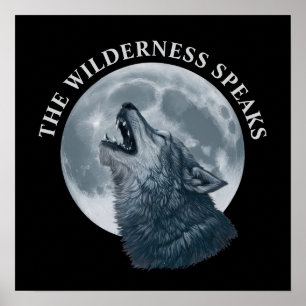 Poster Howling Wolf et Moon