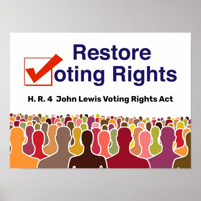 Poster HR4 John Lewis Loi sur les droits de vote (Devant)