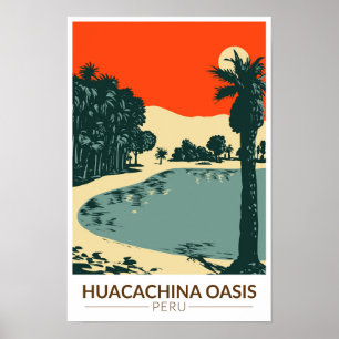 Poster Huacachina Pérou Voyage Art Vintage