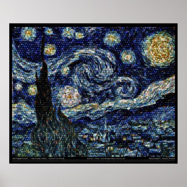 Poster Hubble Starry Night (24"x20") (Devant)