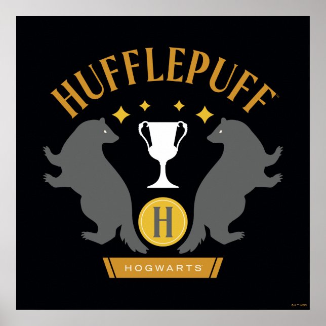 Poster HUFFLEPUFF™ Badger and Cup House Pride Graphisme (Devant)
