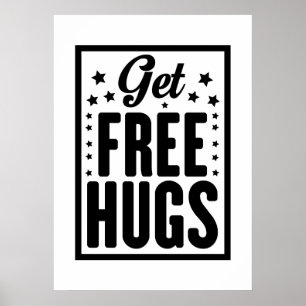 Poster Hug Day - Fun Retro Publicité