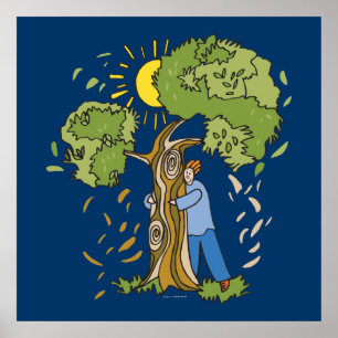 Poster Hugger d'arbre