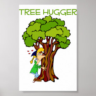 Poster Hugger d'arbre - Fille