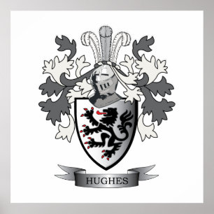 Poster Hughes Family Crest Coat of Arms