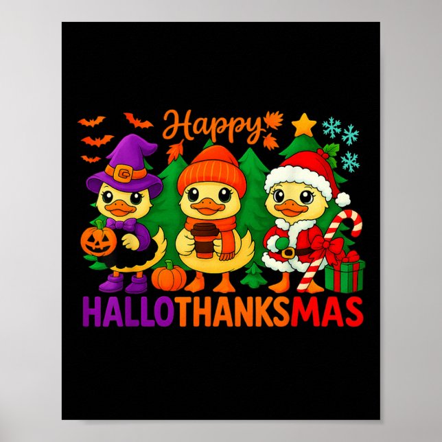 Poster Hugvyn Halloween_ Heureux Hallothanksmas Goose Fal (Devant)
