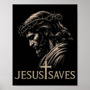 Poster Hugvyn Jésus Sauve La Foi Chrétienne Minimaliste C