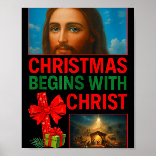 Poster Hugvyn Noël Commence Avec La Croix De Jésus-Christ