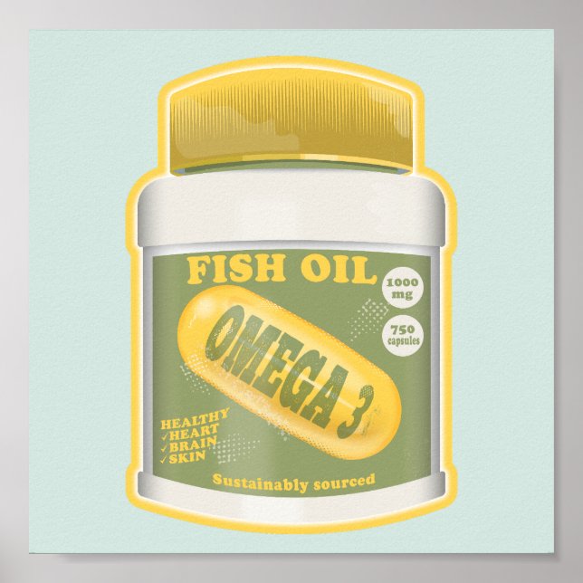 Poster Huile de poisson oméga 3 (Devant)