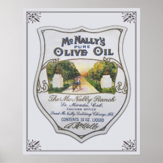 Poster Huile d'olive McNally Ranch à La Mirada vintage