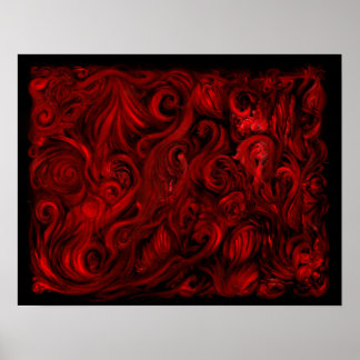 Poster Huile rouge no 5 sur lin par Toby Mikle 2015