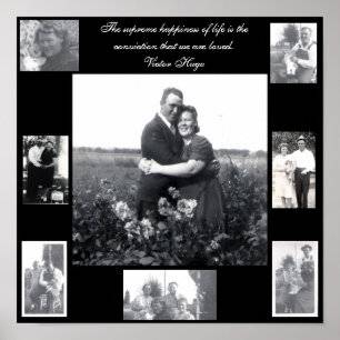 Poster Huit citations d'amour familial en photo