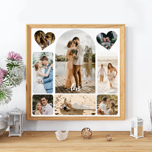 Poster Huit Photo Collage Couple Mariage Panneau d'entrée