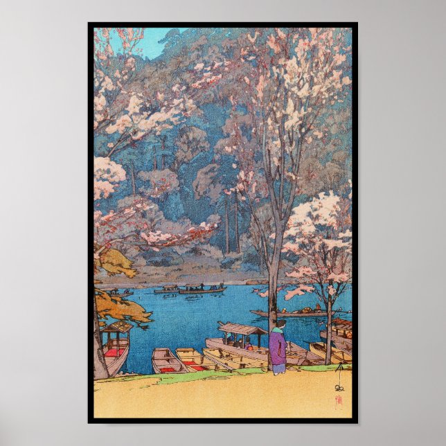 Poster Huit scènes de fleurs de cerisiers, Arashiyama (Devant)