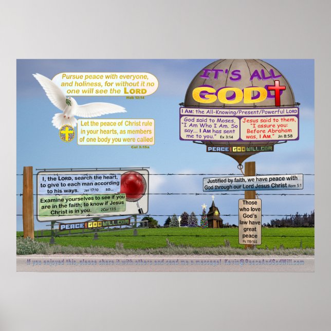 Poster Huit Versets De La Bible À Vivre ! (Devant)