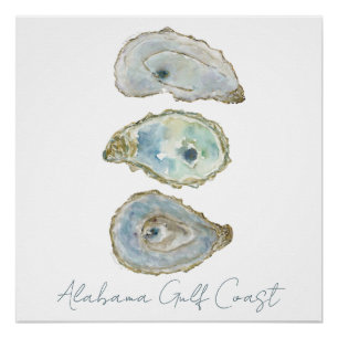 Poster Huîtres aquarelle - Conception verticale personnal